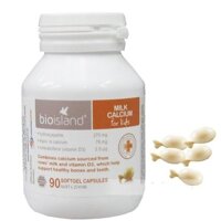 Viên bổ sung canxi cho bé BioIsland milk calcium for kids 90 viên