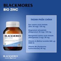 Viên bổ sung kẽm Bio Zinc Blackmores 84 viên, date 08/2024