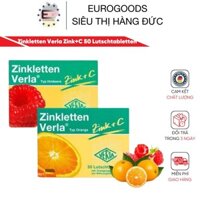 Viên bổ sung kẽm ⚡ CAO CẤP ⚡ Viên ngậm bổ sung Kẽm+ Vitamin C cho bé lười ăn Zinkletten Verla Zink+C 50 Lutschtabletten