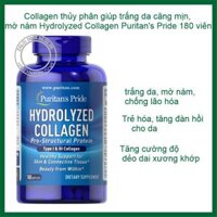 Viên Bổ Sung Puritan's Pride Hydrolyzed Collagen Đẹp Da 180 Viên HSD 08/2027