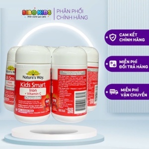 Viên bổ sung sắt cho bé Nature's Way Kids Smart Iron Chewable 50 viên