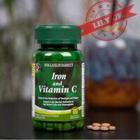 Viên bổ sung sắt và vitamin C Holland & Barrett (Anh) - Iron and Vitamin C 30v (Nhập khẩu chính hãng) date 2024