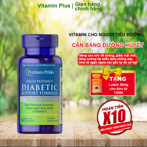 Viên bổ sung Vitamin cho người tiểu đường Puritan's Pride Diabetic Support Formula 60 viên