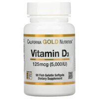 Viên bổ sung vitamin D3 125mg (5000 IU) California Gold Nutrition