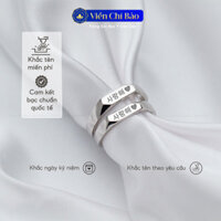 VIỄN CHÍ BẢO Nhẫn cặp bạc s925 khắc tên miễn phí, Freesize Couple Rings - N400899