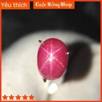Viên Đá Ruby Sao Tự Nhiên Vip, Đỏ Huyết, Chất Ngọc, Xuất Xứ Yên Bái, Mặt Nhẫn, Mặt Dây Chuyền D96