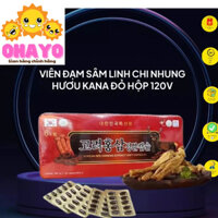 viên Đạm Sâm Linh Chi nhung hươu Kana Đỏ Hàn Quốc , hồng sâm 6 năm tuổi 120v, tăng cường sức khoẻ ,chính hãng ohayo