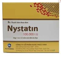 Viên đặt âm đạo Nystatin 100.000 I.U PV Pharma điều trị nhiễm nấm âm hộ, âm đạo (12 viên)