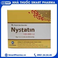 Viên đặt âm đạo Nystatin 100.000 I.U PV Pharma điều trị nhiễm nấm âm hộ, âm đạo (12 viên)