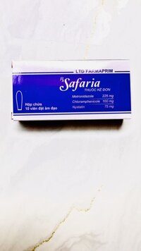 Viên đặt âm đạo Safaria Farmaprim điều trị nhiễm khuẩn âm đạo, viêm nhiễm phụ khoa, có mùi hôi (2 vỉ x 5 viên)