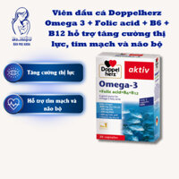 Viên dầu cá Doppelherz Omega 3 + Folic acid + B6 + B12 hỗ trợ tăng cường thị lực, tim mạch và não bộ