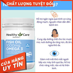 Viên dầu cá Healthy Care Fish Oil Omega 3 - 1000 mg, 400 viên