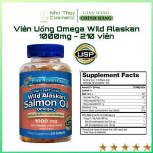 Viên dầu cá hồi Pure Alaska Omega Wild Alaskan Salmon Oil
