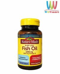 Viên dầu cá Nature Made Fish Oil 1200mg 360mg Omega-3 60 viên (Burp-Less)