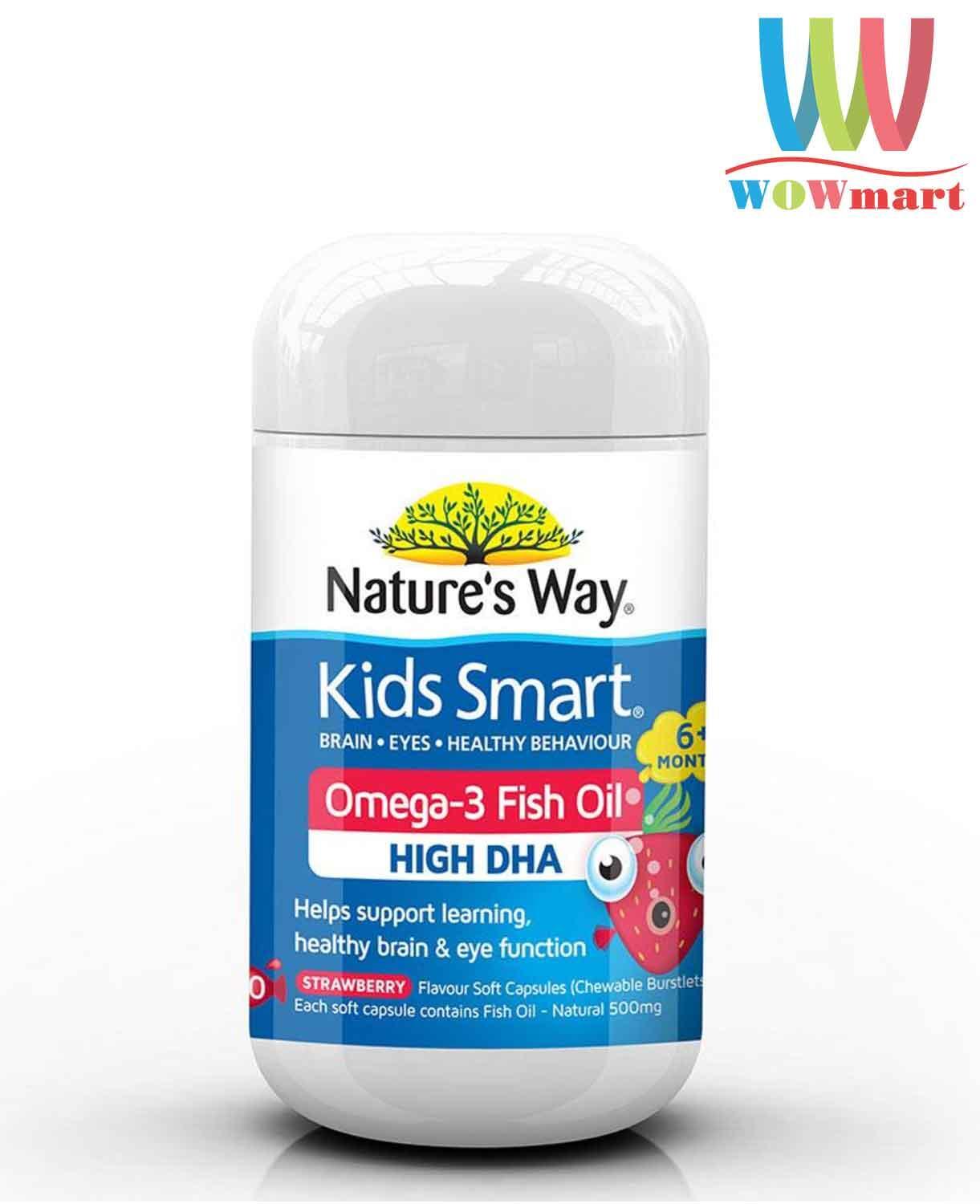 Viên dầu cá Nature's Way Kids Smart Omega 3 Fish Oil Strawberry 50 viên