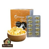 Viên Dầu Cá O3 Gold Omega 3 Fish Oil hỗ trợ dưỡng da, mượt lông cho chó mèo Thái Lan hộp 100 viên