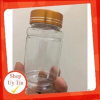 viên dược gelatin Vỏ lọ đựng dược150cc- com bo 50 bộ chọn nắp- lọ nhựa dược đựng 100 viên nhộng cứng, 200-300 viên hà th