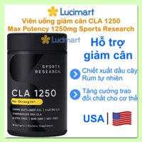 Viên giảm cân CLA 1250 Max Potency 1250mg Sports Research [Hàng Mỹ]