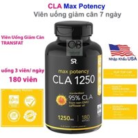 Viên giảm cân CLA 1250 Max Potency 180 viên nang - dầu Safflower 1250mg Sports Research