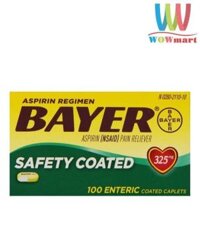 Viên giảm đau Bayer Safety Coated Aspirin 325mg 100 viên