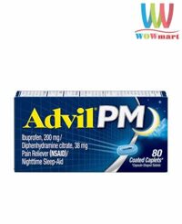 Viên giảm đau và hỗ trợ ngủ ngon Advil PM 200mg 80 Caplets