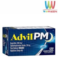 Viên giảm đau và hỗ trợ ngủ ngon Advil PM 200mg 120 Caplets