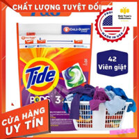 Viên giặt quần áo Tide Mỹ Pods 3 in 1 loại 42 viên bỏ thẳng vào máy giặt tự tan trong nước tiết kiệm tiện lợi