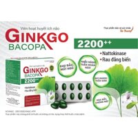 VIÊN HOẠT HUYẾT ÍCH NÃO GINKGO Bacopa 2200++ Giúp Tăng Cường Tuần Hoàn Máu (Hộp 60v)
