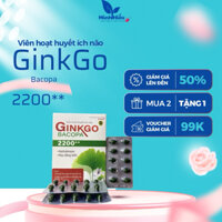 Viên hoạt huyết ích não Ginkgo Bacopa 2200++ Tất Thành Pharma tăng cường tuần hoàn máu não 60 viên