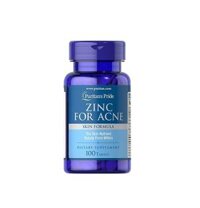 Viên kẽm hỗ trợ cải thiện mụn Zinc for Acne Puritan’s Pride của Mỹ