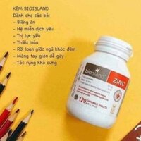 Viên kẹo gấu bổ sung Kẽm Zinc Bio Island 120 Viên cho bé từ 1 tuổi