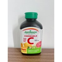 Viên kẹo nhai bổ sung vitamin C 500mg Jamieson  vị cam 120 viên của Canada