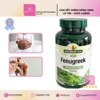 Viên lợi sữa Cỏ cà ri Fenugreek Natures Aid 500mg, Anh, 90 viên