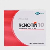 Viên nang Acnotin 10mg điều trị các dạng mụn trứng cá nặng (3 vỉ x 10 viên)