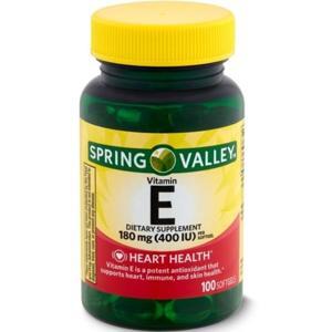 Viên nang bổ sung Vitamin E Spring Valley 100 viên