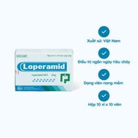 Viên nang Loperamid 2mg Khánh Hòa điều trị triệu chứng tiêu chảy cấp (10 vỉ x 10 viên)