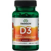 Viên nang mềm Swanson Vitamin D3 5000IU, 250 viên, 1 chiếc