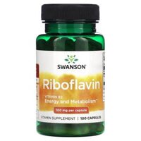 viên nang Swanson Riboflavin 100 mg 100 viên bổ sung vitamin B2 hỗ trợ sức khỏe