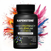 Viên nang thuần chay Selenium, 200 mcg, 60 Viên nang, Không biến đổi gen, Không chứa gluten, Hỗ trợ tuyến tiền liệt