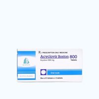 Viên nén Acyclovir 800mg Boston trị nhiễm virus thủy đậu và zona, herpes simplex (5 vỉ x 5 viên)