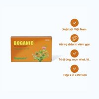 Viên nén bao đường Boganic hỗ trợ các bệnh lý về gan, mỡ máu, giải độc gan (2 vỉ x 20 viên)