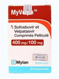Viên nén bao phim Myvelpa 400mg/100mg điều trị viêm gan C mạn tính (hộp 28 viên)