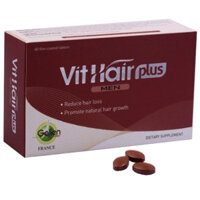 Viên nén bao phim Vit Hair Plus Men, hỗ trợ kích thích mọc, giảm rụng tóc dành cho nam giới