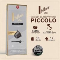 Viên nén cafe Vittoria Piccolo- Mùi vị Caramen, Sô cô la đen, Mạch nha, Bánh mì nướng, độ mạnh 12, hộp 10 viên* 5,2gr