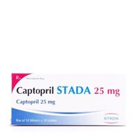 Viên nén Captopril Stada 25 mg điều trị tăng huyết áp, suy tim (10 vỉ x 10 viên)