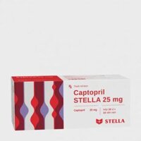 Viên nén Captopril Stella 25mg điều trị tăng huyết áp, suy tim (10 vỉ x 10 viên)