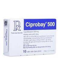 Viên nén Ciprobay 500mg điều trị và dự phòng nhiễm khuẩn (1 vỉ x 10 viên)