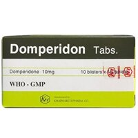 Viên nén Domperidone 10mg Khánh Hòa điều trị triệu chứng nôn và buồn nôn (10 vỉ x 10 viên)