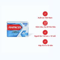 Viên nén Hapacol Blue 500mg giảm đau, hạ sốt (10 vỉ X 10 viên)