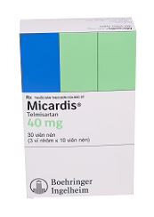 Viên nén Micardis 40mg Boehringer điều trị tăng huyết áp vô căn (3 vỉ x 10 viên)